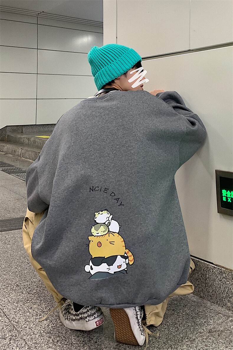S6090-P35春季圆领卫衣男大码韩版宽松长袖外套男,男装卫衣,电商A040
