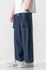 夏季大码风棉麻亚麻休闲哈伦透气直筒阔腿裤汉服K132/P75，男装民族服装，电商A221A