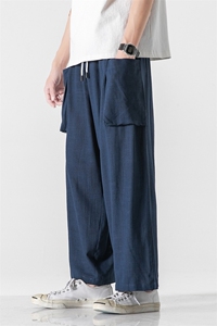 夏季 大码风棉麻亚麻休闲哈伦透气直筒阔腿裤汉服 K132/P75图片