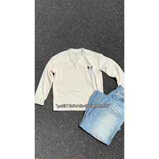 XZ809A/SYR07/特P19/控38肌理感腊肠狗绣花V领长T恤卫衣，男装T恤，星座809A(原222-1)