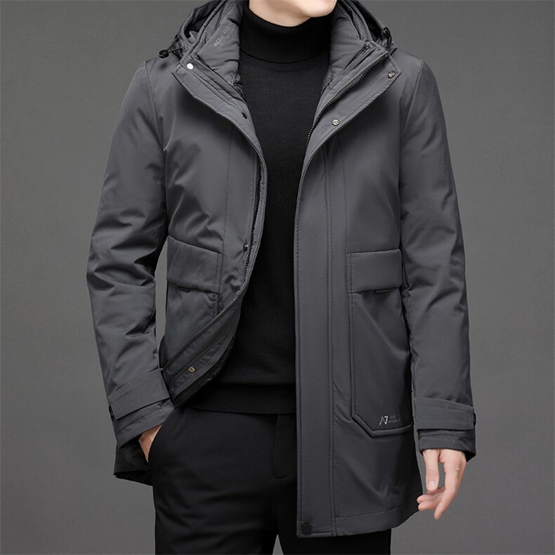冬季加厚保暖羽绒服男2022棉衣男士连帽商务休闲外套中年爸爸装,男装棉衣,电商B212（原钱塘6029）
