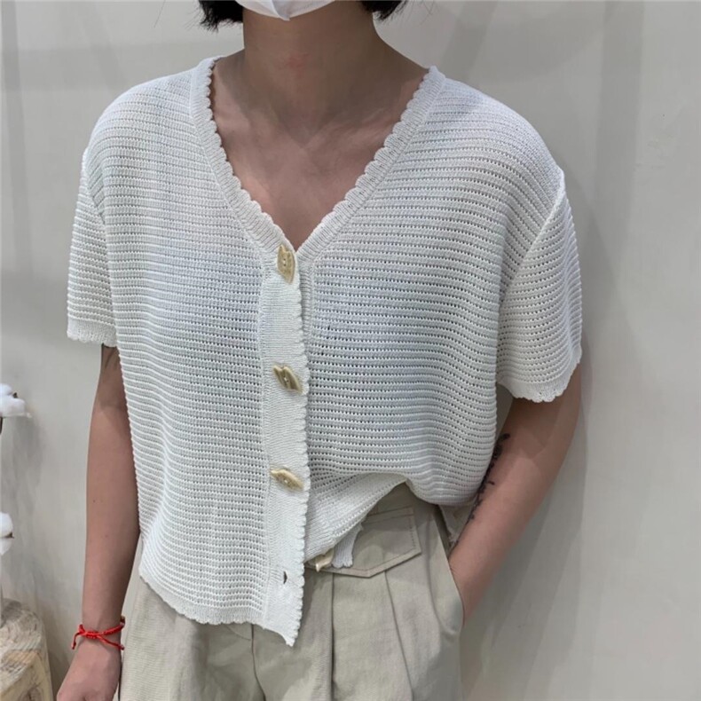 夏季新品亚麻针织开衫,女装,ANRUILA