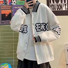 网络图现货秋冬季港风潮流街头宽松印花情侣夹克棒球服JT98-P40，男装夹克，星座715-7