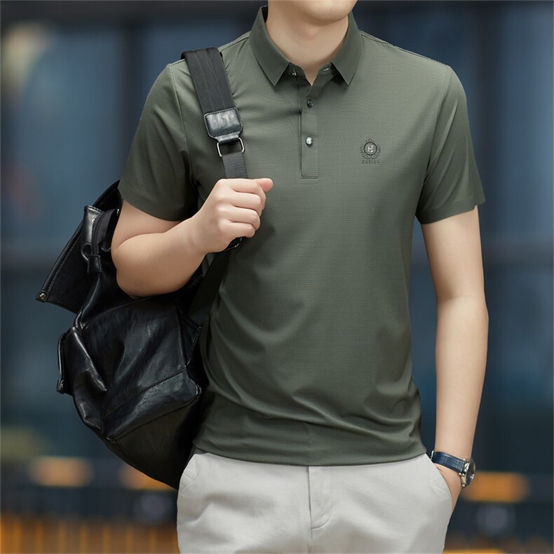 保罗男士短袖T恤翻领半袖薄款2023夏季新款中年商务休闲polo衫男,男装Polo衫,电商B212（原钱塘6029）