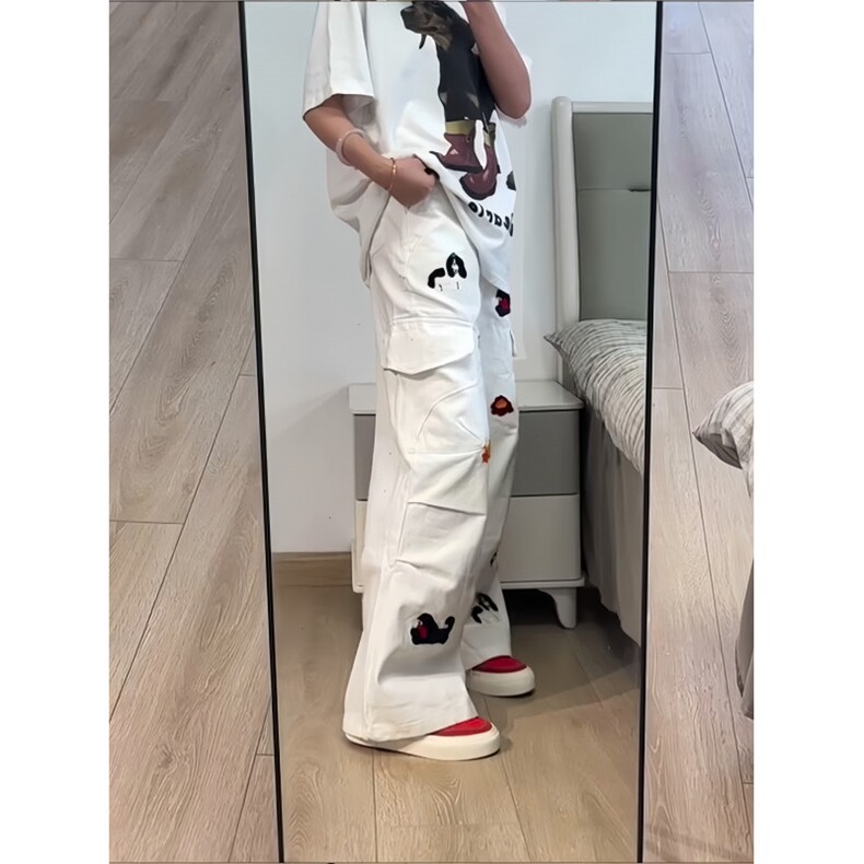 【有货】A9027CC-特P53趣味小狗刺绣工装休闲裤男女,男装工装外套,星座1007（原301D）