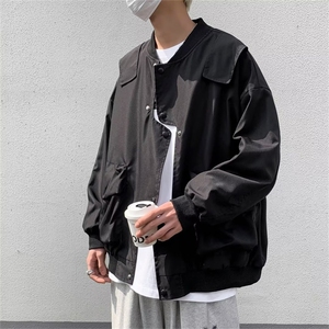 2024春季不规则设计感夹克新款美式刺绣棒球服外套男 W7251-P55图片