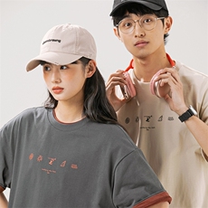 2024夏季新款男装日系潮牌纯色圆领宽松短袖休闲T恤半袖T922-F38，男装T恤，电商A101（原外27）