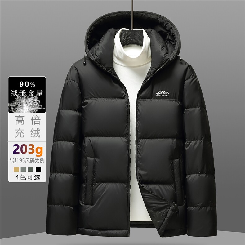 连帽拼接冬季加厚羽绒服男士休闲外套印花羽绒衣A266-YR2519-P225,男装羽绒服,电商A266
