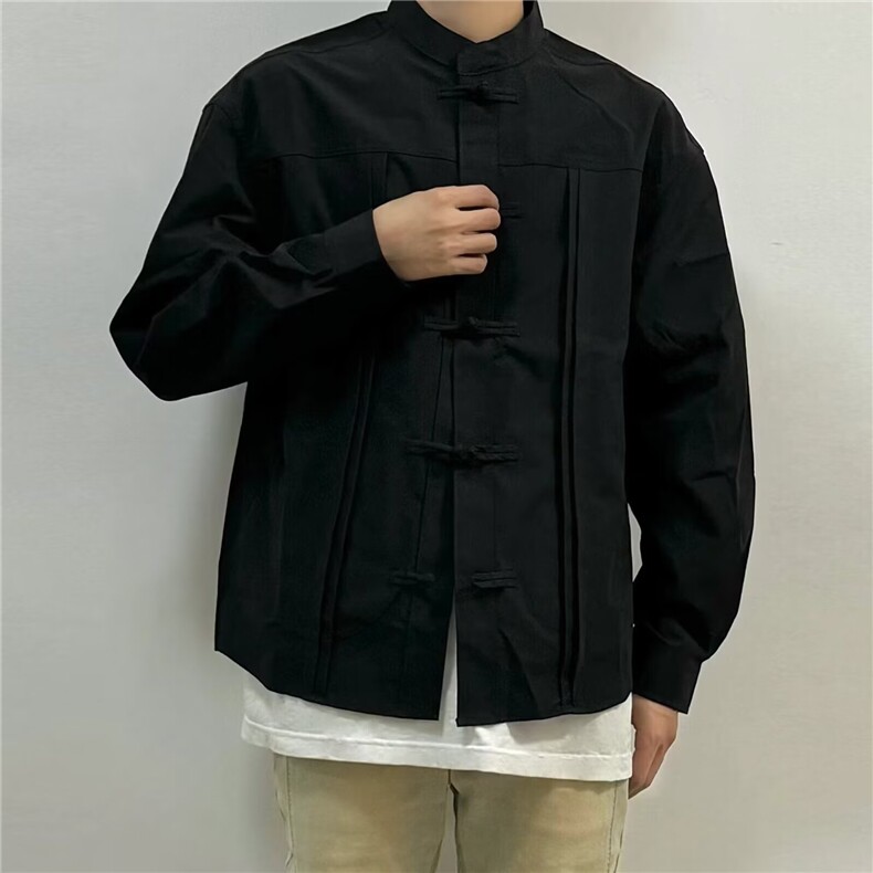 新中式风唐装衬衫男秋外套长袖上衣YC931-P45,男装衬衫,星座1105-3