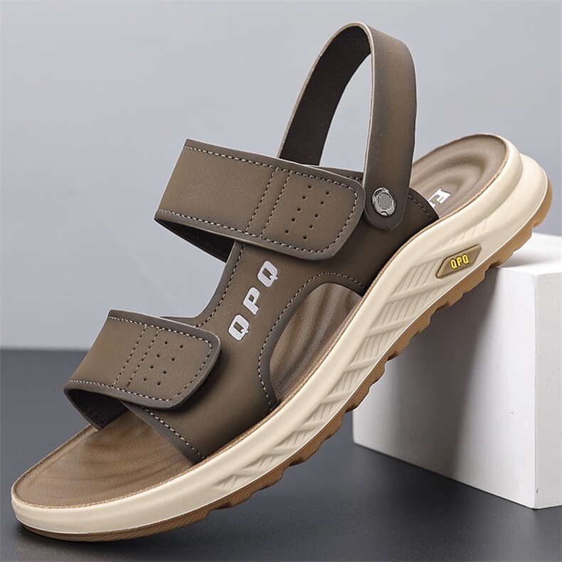 凉鞋男2025夏季透气潮流牛皮休闲沙滩鞋外穿两用凉拖鞋男，男鞋凉鞋，电商A223