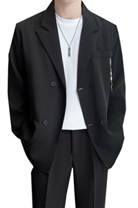 23/秋 轻熟风西装外套男士韩版宽松双排扣西服上衣 A210-XZ03-p95图片