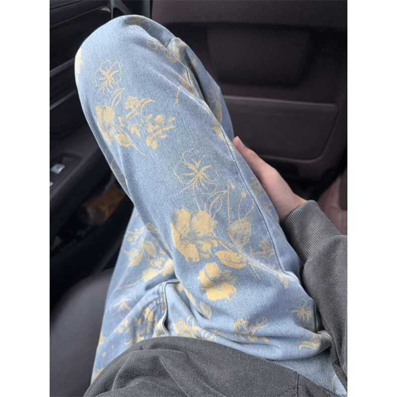 B221美式ins高街暗黑绣花宽松直筒牛仔裤LK25578-特P45控78,男装牛仔裤,电商B221