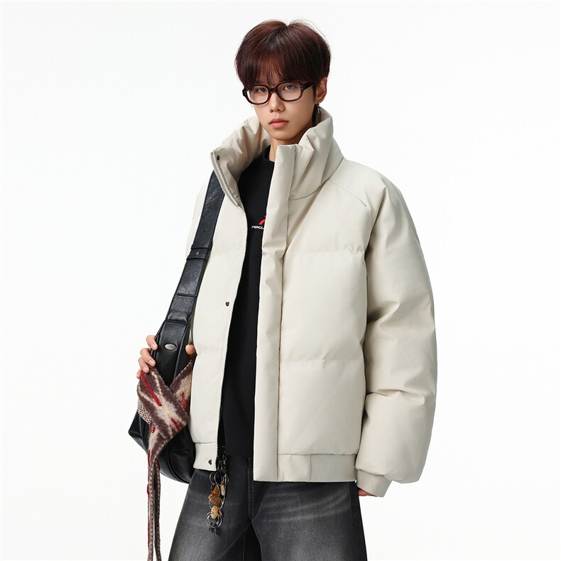 新款冬季羽绒立领PU皮棉服棉袄韩版宽松外套A436-2522-P80,男装棉衣,电商A436