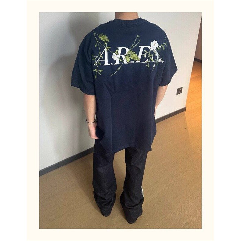 现货重磅潮牌刺绣花卉短袖T恤男女新款美式高街上衣LD26599-p43,男装T恤,星座1008