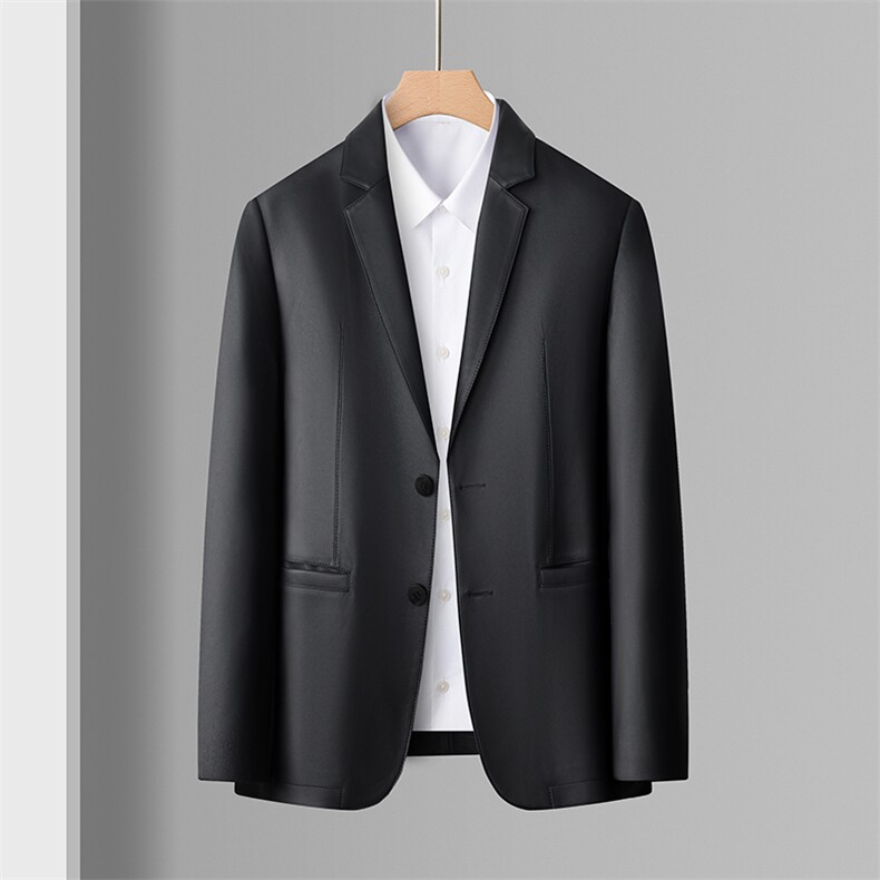 DLSN-D25150新款真皮皮衣男绵羊皮外套商务休闲西服韩版修身,男装西服,电商B360A（原721A）