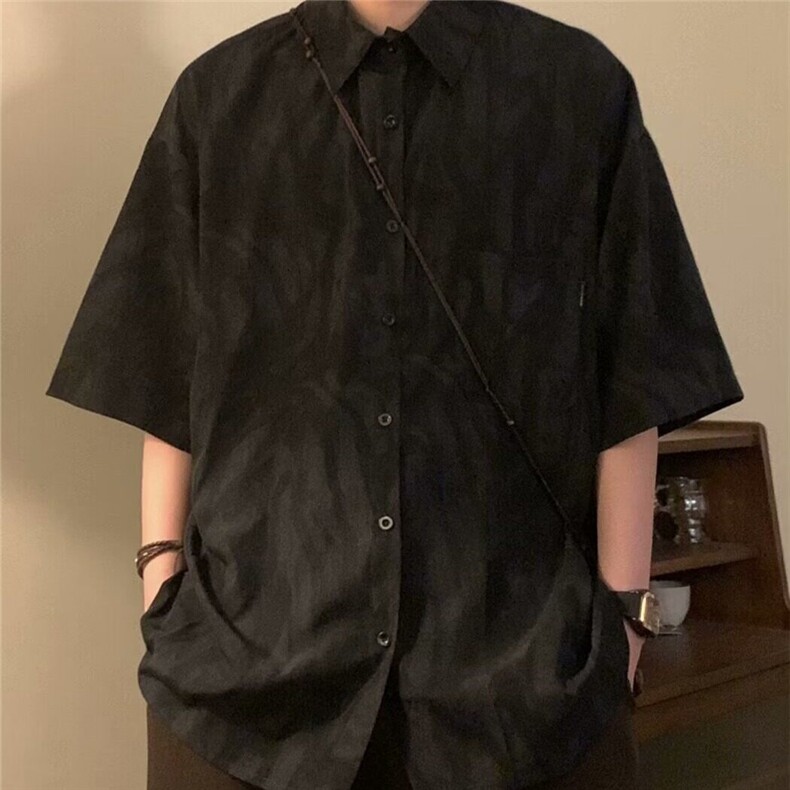 D5240-P35夏季新款美式宽松潮牌高街短袖衬衫上衣男女-网图现货,男装衬衫,星座603-2