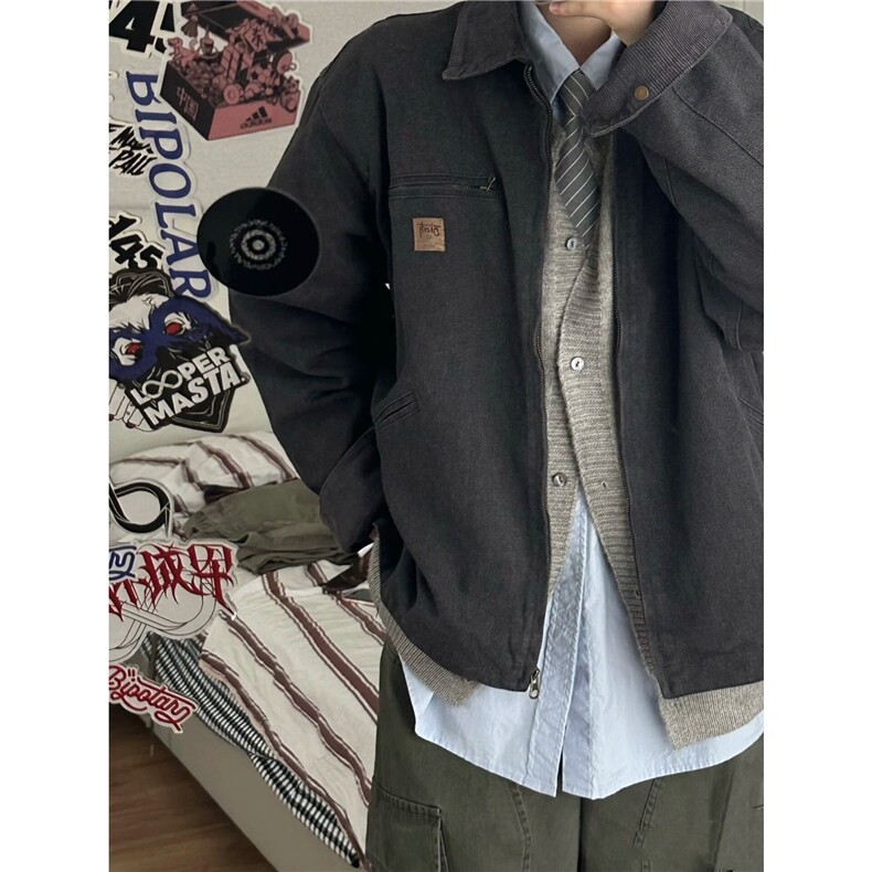 【有货】DY188-特P75潮牌外套男2025新款复古情侣宽松高级感夹克,男装夹克,星座603-2