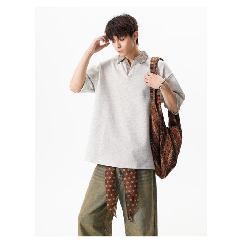 1506/QS2290/P35翻领短袖polo衫男潮牌夏季t恤韩版修身潮流上衣,男装T恤,星座1506