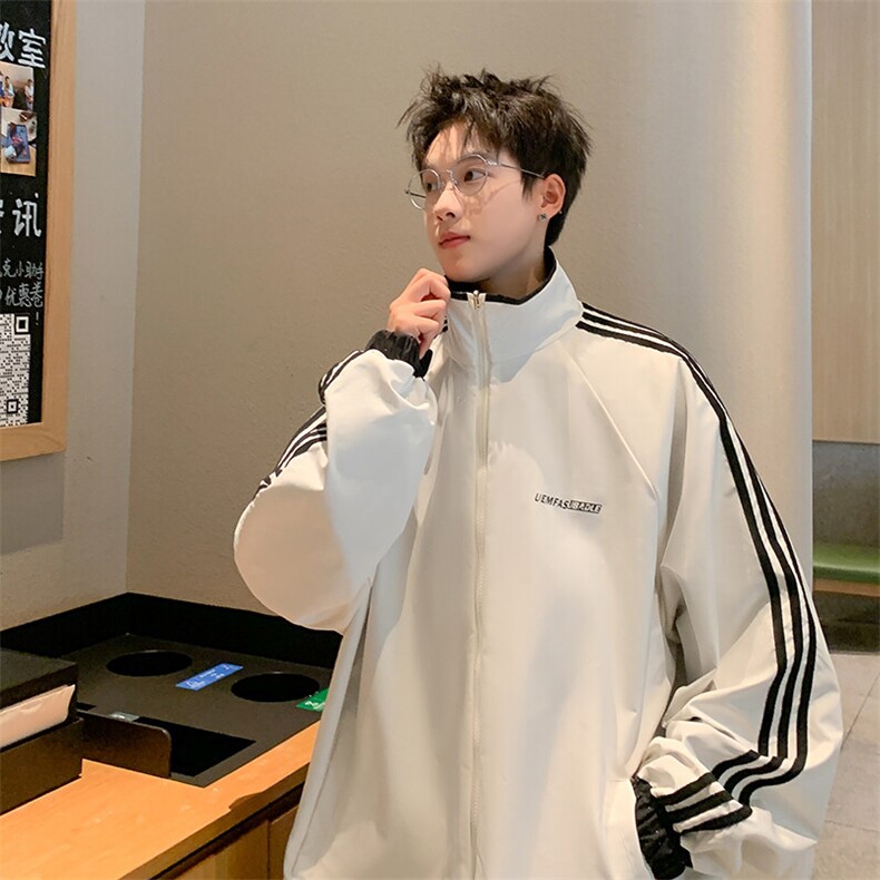 美式夹克外套男春秋款宽松潮流满天星两面穿拉链外套JK08893-P72,男装夹克,星座308B-1