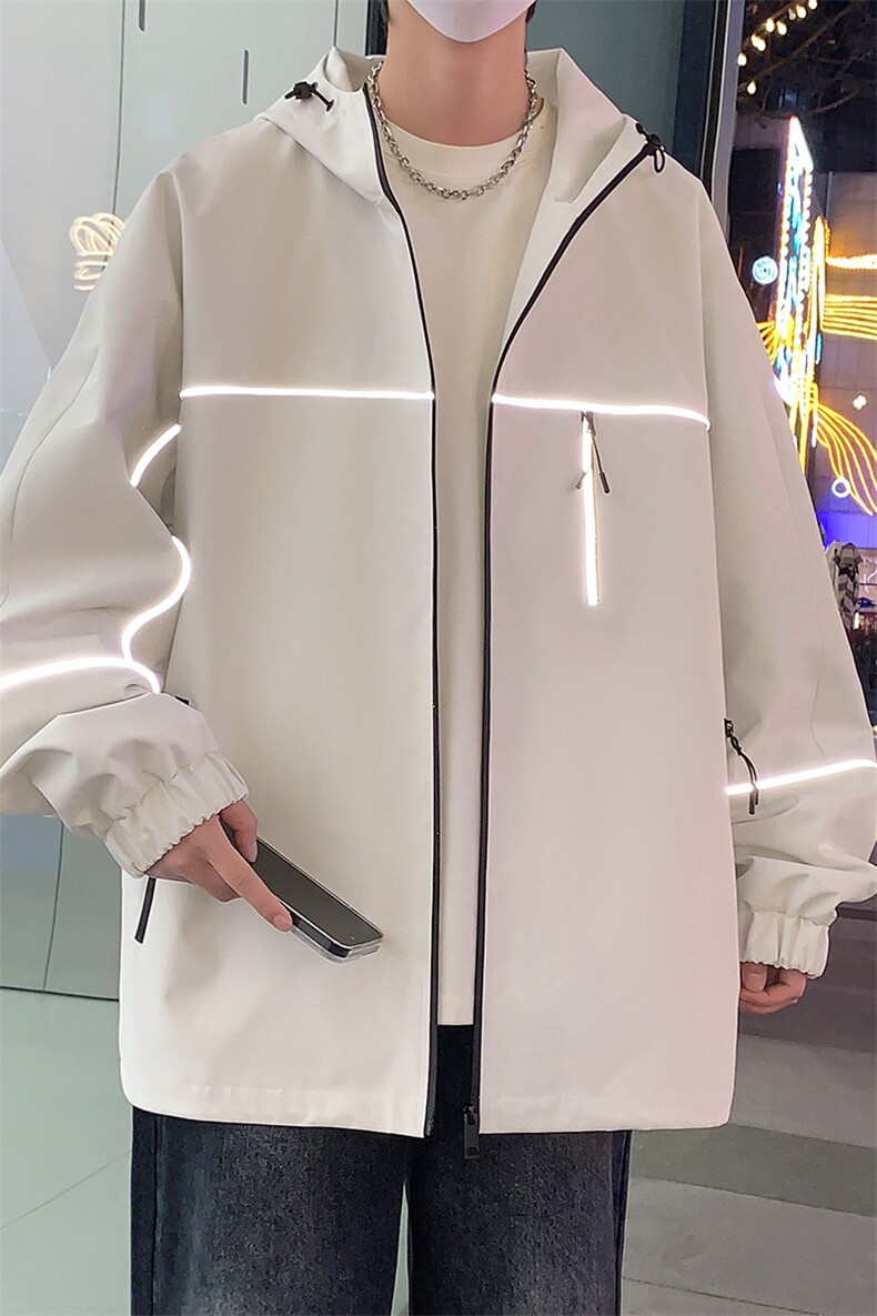 夹克男2026秋新款潮复古宽松休闲纯色连帽外套A436-2370-P85,男装夹克,电商A436