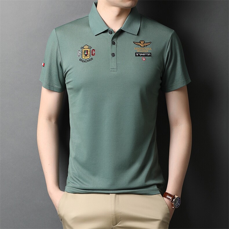 POLO衫男士短袖t恤翻领2023夏季新款潮牌休闲商务男装上衣，男装T恤，电商B212（原钱塘6029）