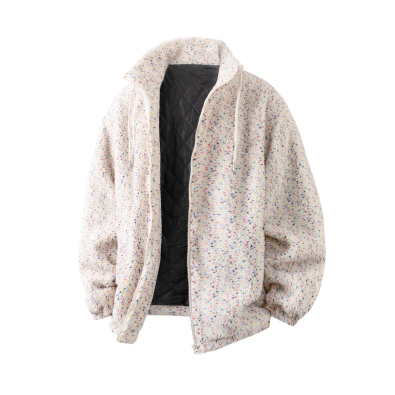 冬装新款满天星羊羔毛立领棉衣彩点毛绒保暖棉服M8606-TP105,男装棉衣,电商A006