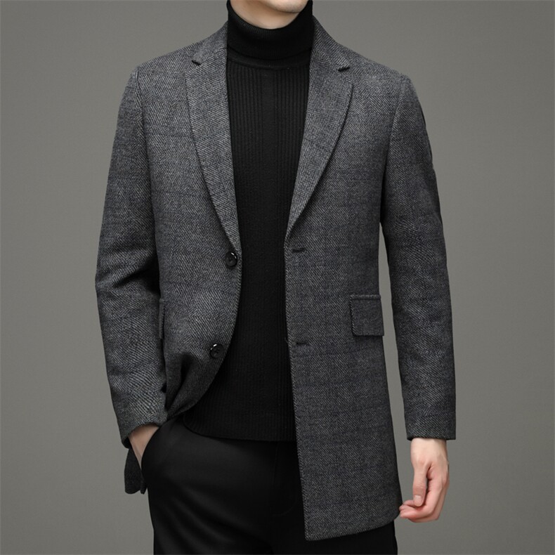 中年纯色翻领羊毛棉衣加厚保暖冬季爸爸冬装外套棉服HM18113-P275，男装棉衣，电商B212（原钱塘6029）