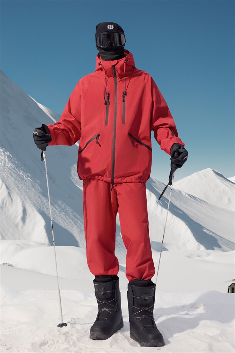 防水防风保暖滑雪服中性风户外机能宽松大码男女套装TZ360-P285,男装休闲套装,电商A001