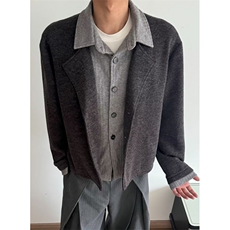 冬季复古加厚假两件polo领针织衫宽松保暖休闲男女毛衣J9105，男装针织衫/毛衣，星座1116A（原606A-3）