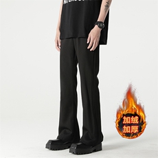 08冬季vibe高街垂感加绒西裤微喇叭裤子XZ211-1-K2308-P50加绒P60，男装西裤，星座211-1