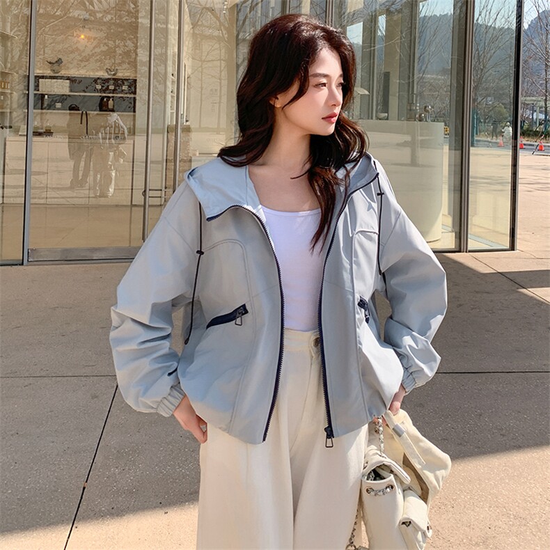 【现货】连帽夹克短外套82629-P145-K208,女装短外套,2B076