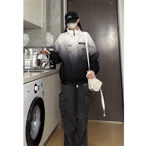 档口视频 抖音渐变色新中式夹克防水冲锋衣外套F9898-P75图片