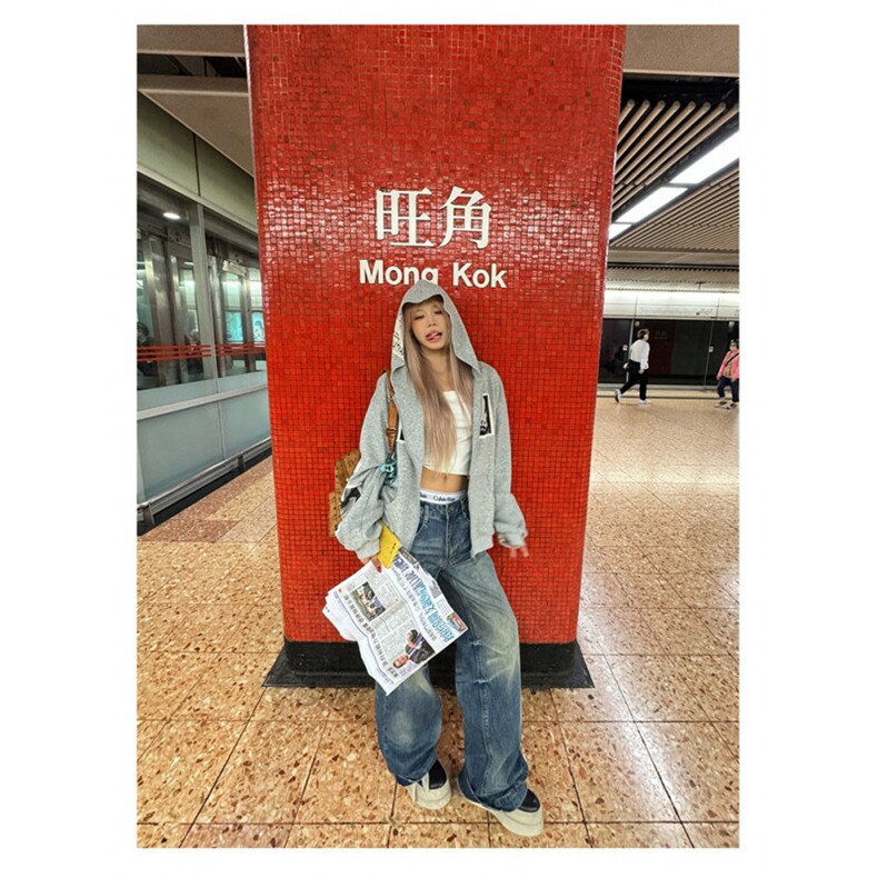 美式复古人像印花贴布连帽卫衣男女宽松休闲百搭帽衫外套Y6003,女装短外套,星座601-1