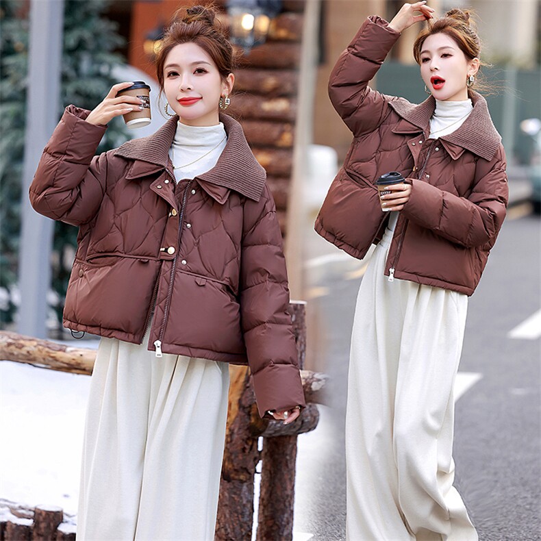 现货现货！短款羽绒服女冬季2024新款宽松韩版90白鸭绒外套现货款，女装羽绒服，一安秀