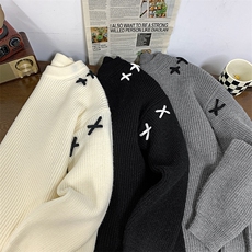 904-2-YY02-p55控88秋冬时尚设计感毛衣男女中性小熊刺绣圆领线衣，男装针织衫/毛衣，星座904-2