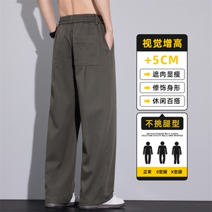 莱赛尔休闲裤春季潮牌宽松阔腿裤美式高街男士工装裤子Z2616-P50图片
