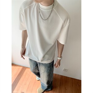 主推夏季新品2026玉米格半袖打底衫男士夏装短袖T恤上衣S408-特19图片