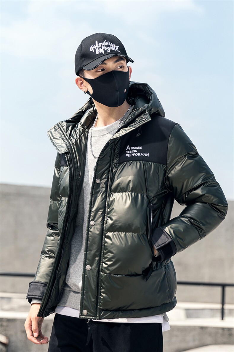2020冬装新款亮面插色连帽棉衣男保暖潮流外套A438-811,男装棉衣,电商A438