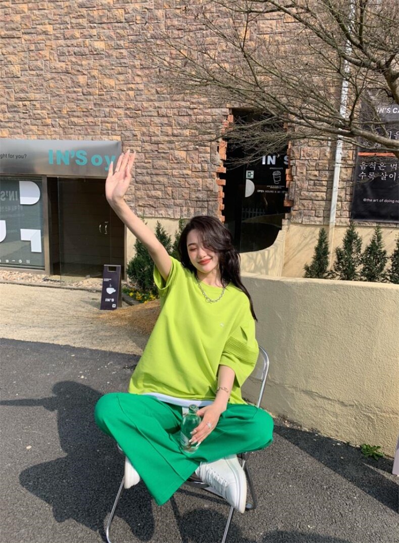 夏装新款、袖子打杆小设计大板T，其它，碧沁伊人