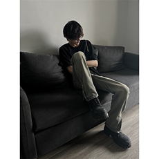 秋季美式ins高街hiphop拉链直筒重工艺水洗牛仔裤货号K685P55，男装牛仔裤，电商A063