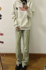 B221美式ins高街暗黑小众个性设计直筒牛仔裤LK23144-P65控88，男装牛仔裤，电商B221