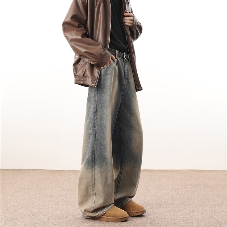 C315-5015冬春带束脚扣倒T渐变洗水复古美潮牛仔裤(P65X89)4,男装牛仔裤,电商C315