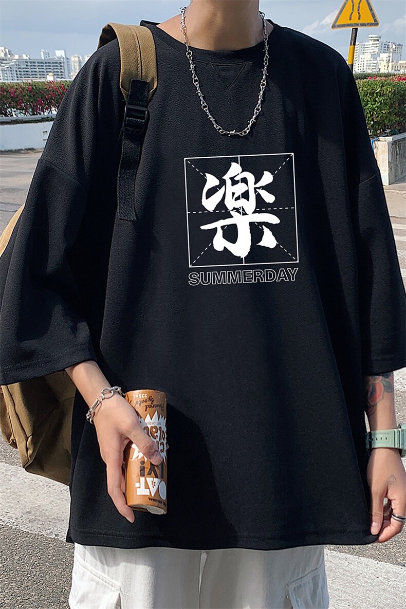 Q11197-P30春夏季七分袖t恤男大码五分袖男短袖中袖,男装T恤,电商A040