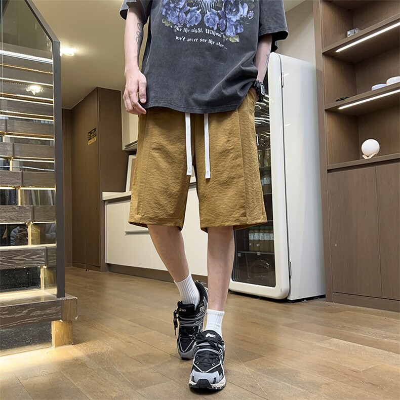 港风工装休闲裤高街五分裤宽松沙滩裤直通短裤DK236 P28图片