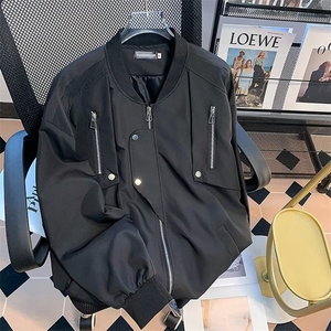 美式复古高街工装多口袋飞行员棒球服外套男ins宽松夹克 JK673图片