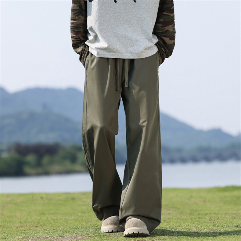新款宽松休闲裤韩版潮流百搭裤子坠感阔腿简约风K02550-P55,男装休闲裤,星座308B-2
