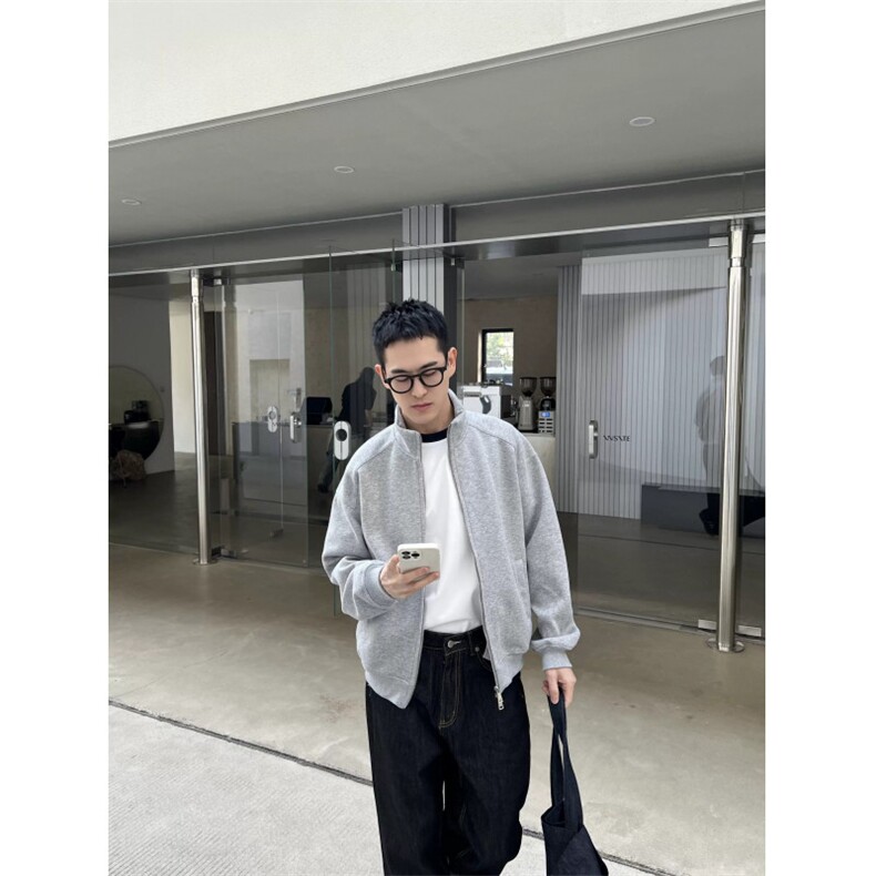 网图现货立领拉链开衫卫衣cleanfit男生外套纯秋wt31-特p58,女装短外套,电商C310