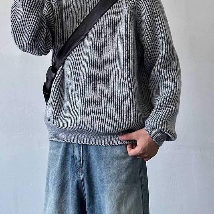 【有货】DM592-P55纯色圆领毛衣男士秋冬季潮休闲保暖针织衫,男装针织衫/毛衣,星座603-2