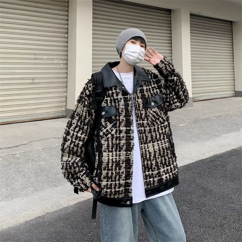 小香风外套男春秋款美式编织小香风高街潮Y804P75,男装夹克,星座1116-2