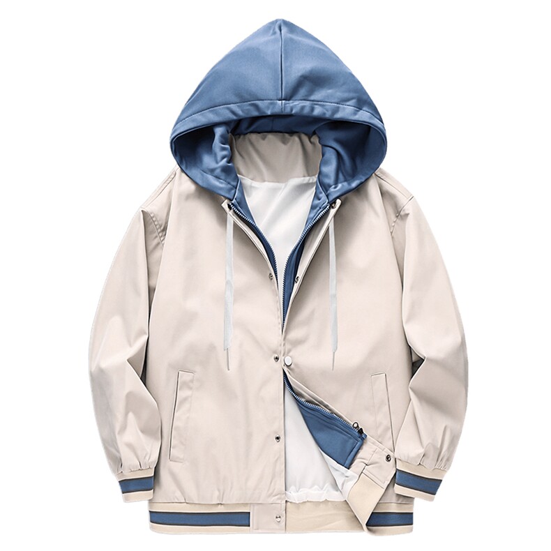 2023春夏款假两件夹克男潮牌ins连帽外套宽松情侣棒球服A5188-P70,男装夹克,电商A178